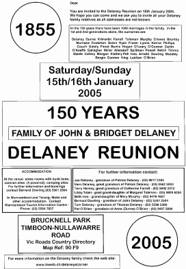 Delaney Family Reunion invitation